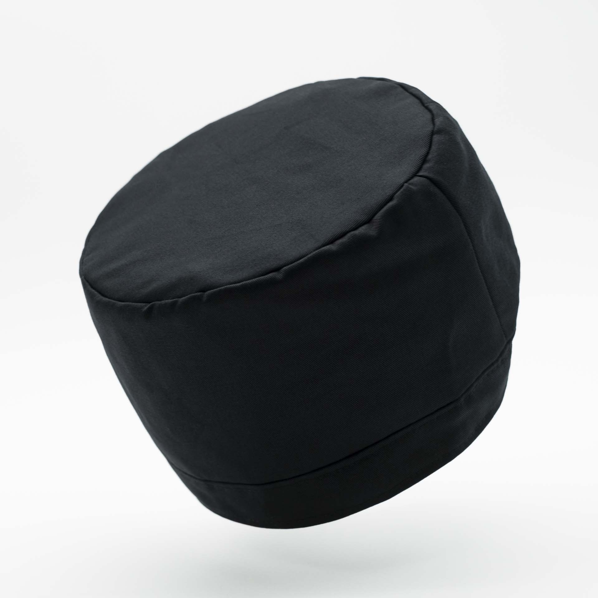 Chapeau Rasta sans visière en coton noir uni pour dreadlocks et doublure noir