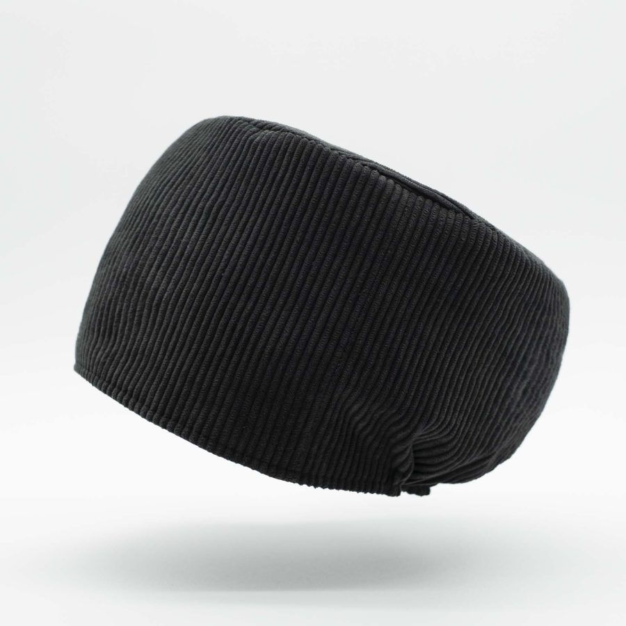 Rasta hat without visor in anthracite gray corduroy steel black cotton lining