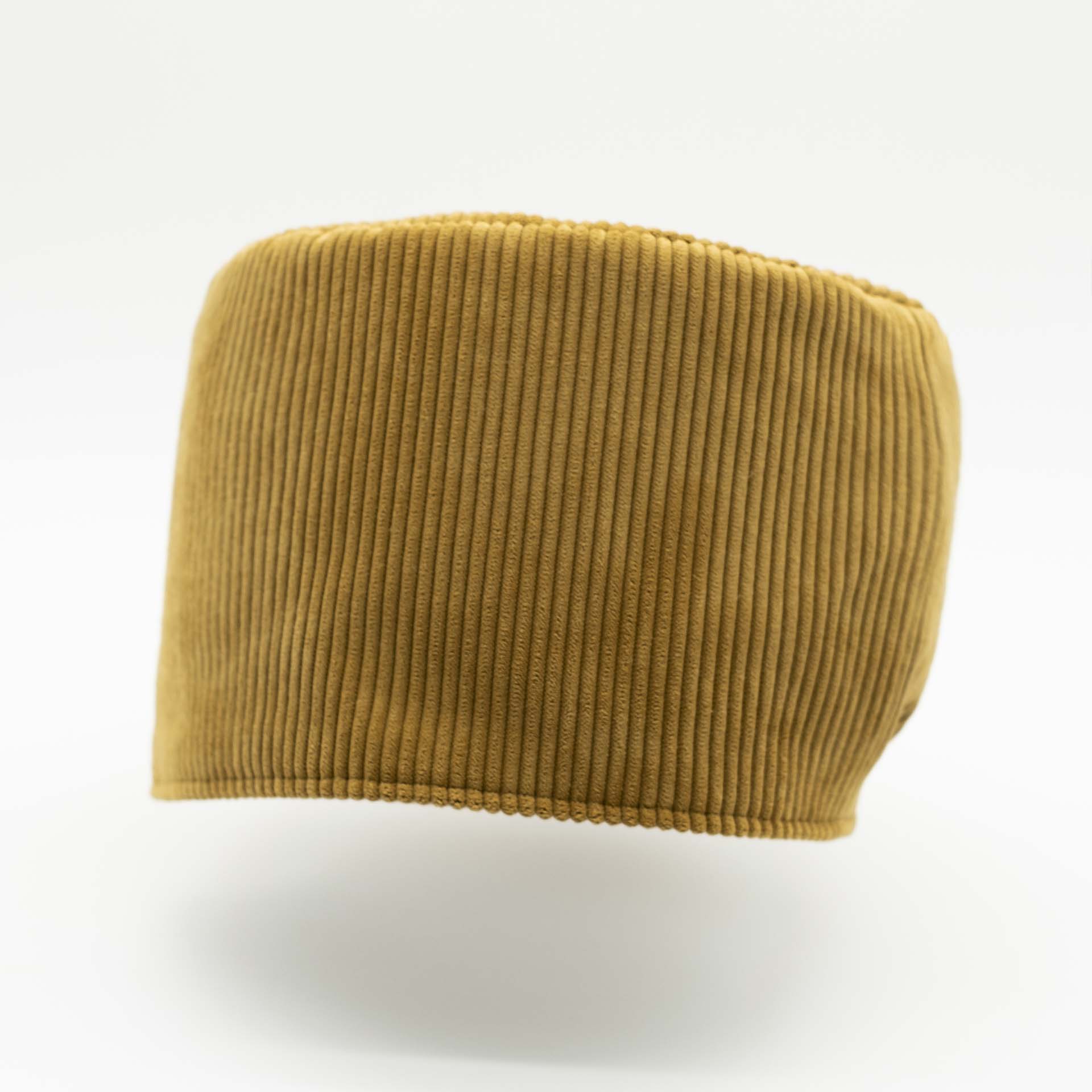 Rasta hat without visor in camel corduroy with ecru cotton lining