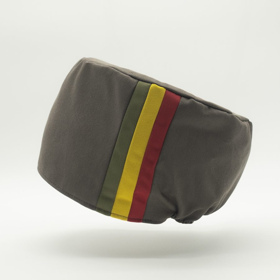 Brown Rasta crown with red gold and green stripes for dreadlocks