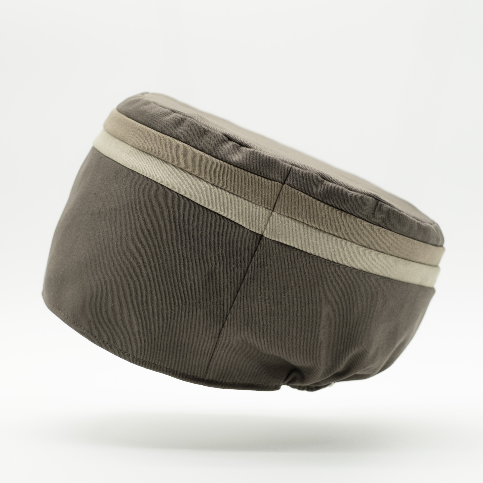 Vintage Rasta hat brown with beige stripes for dread