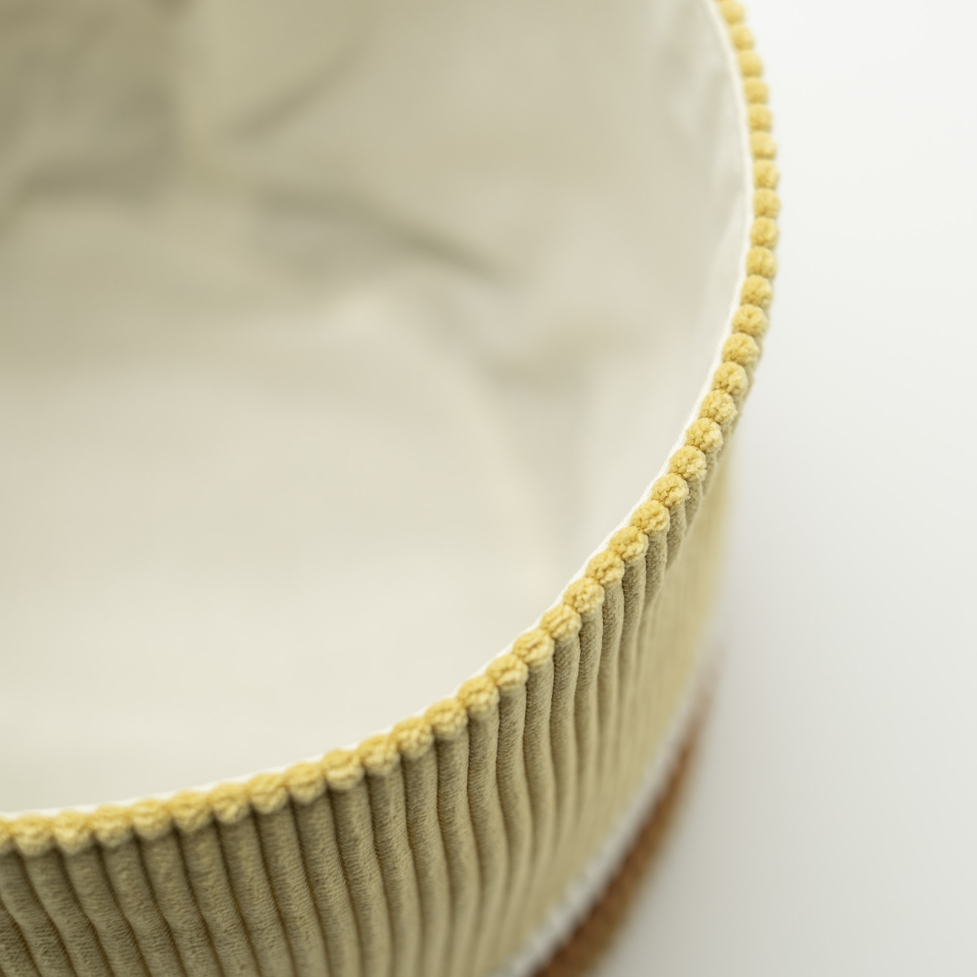 Vintage yellow corduroy Rasta hat with brick and white stripes for dread