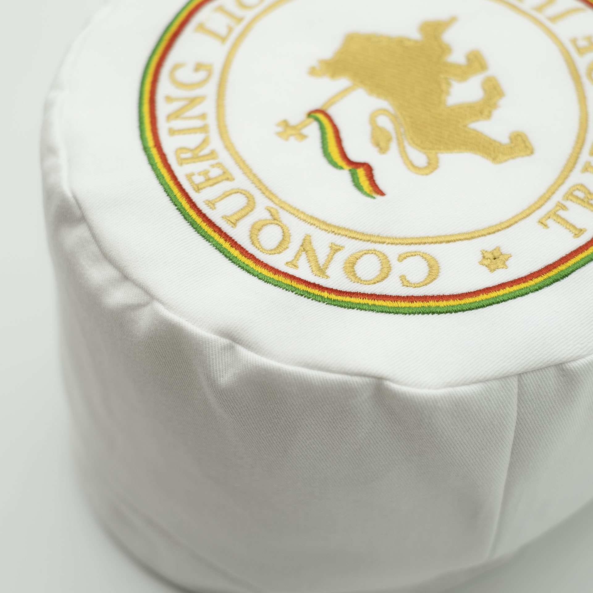 White Rasta crown embroidery Lion of Judah