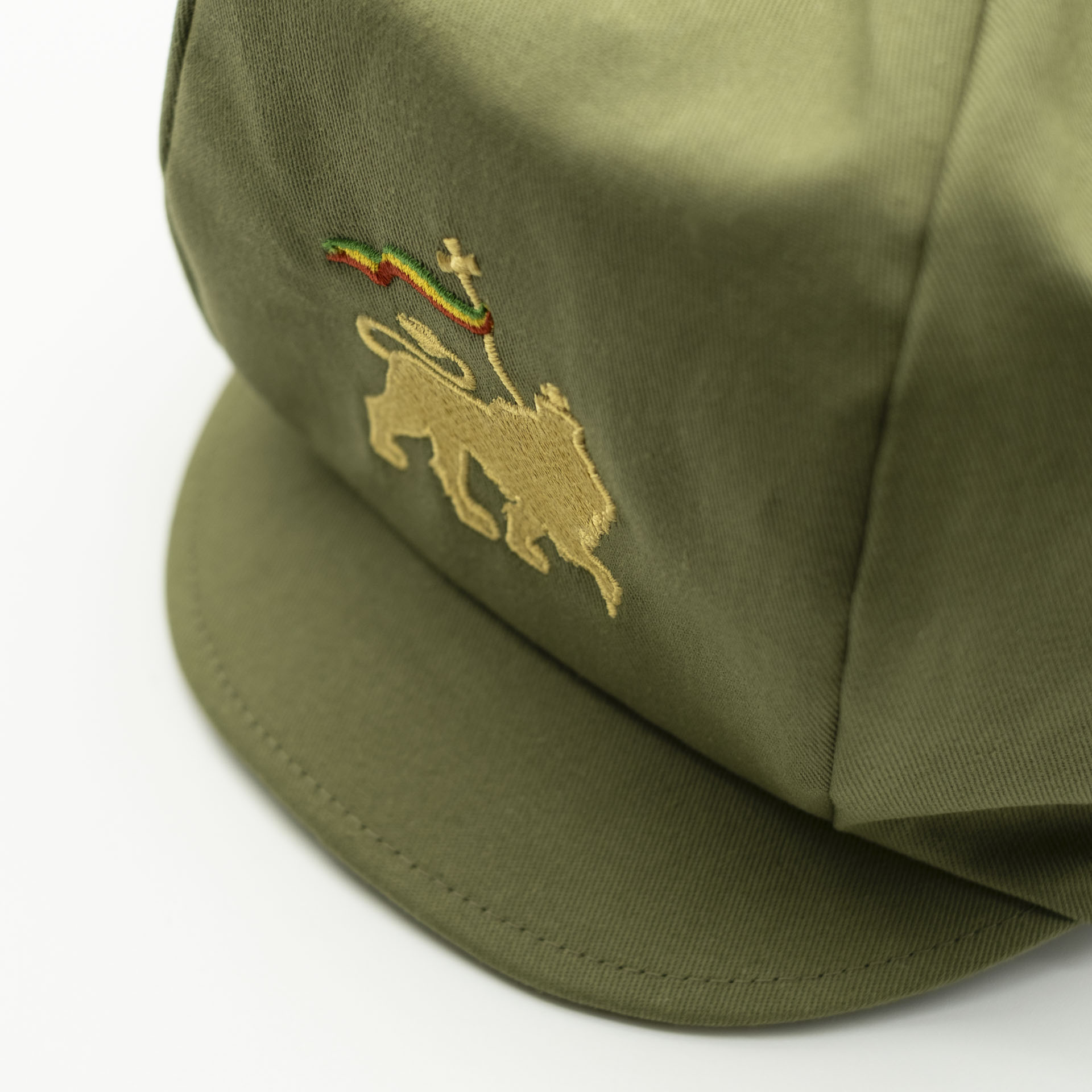 Khaki dreadlocks hat Lion of Judah embroidery
