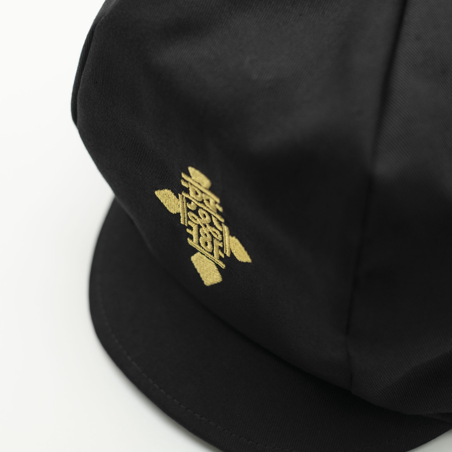 Black rasta crown for dreadlock with gold Ethiopian cross embroidery