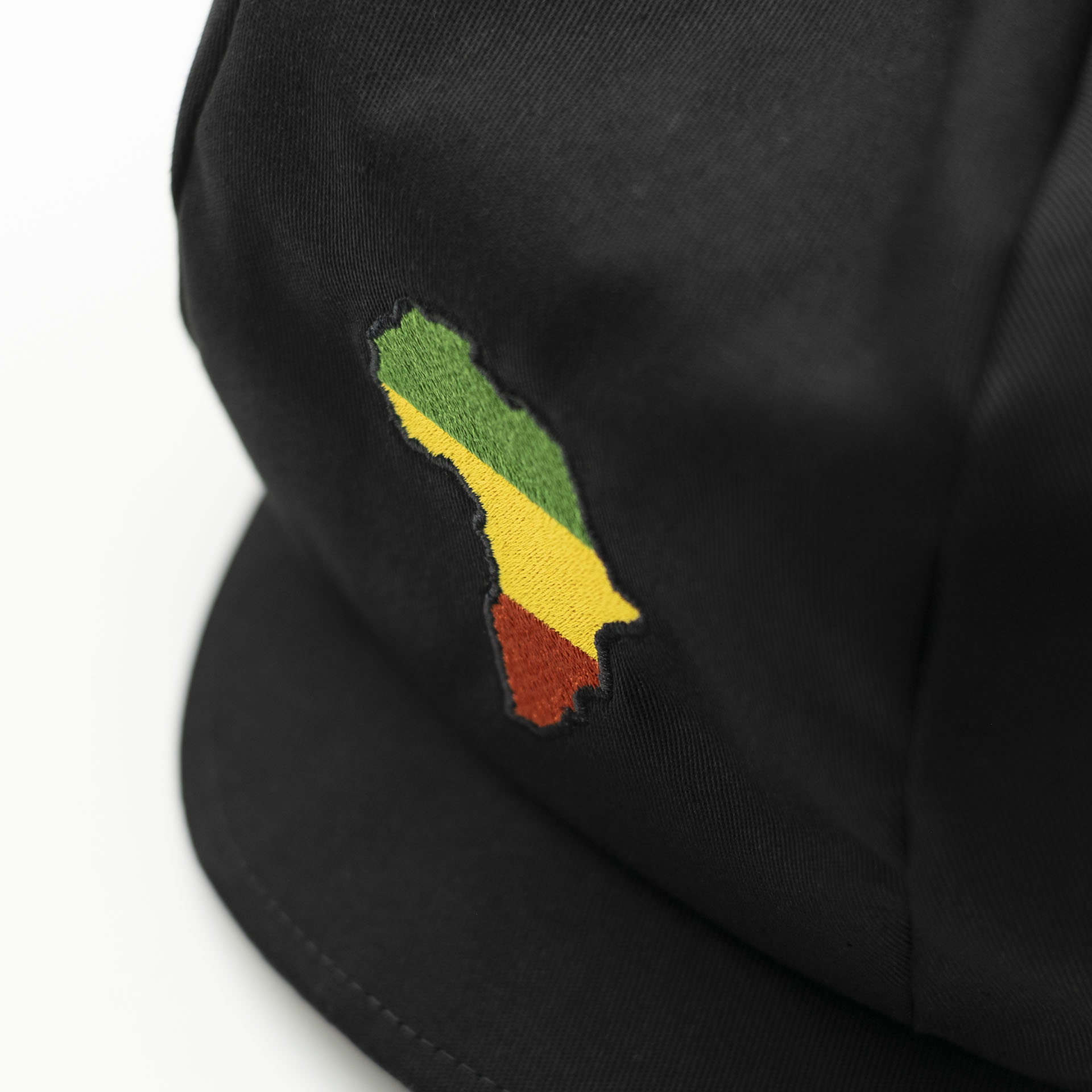 Black rasta crown for dreads with red gold & green Africa embroidery