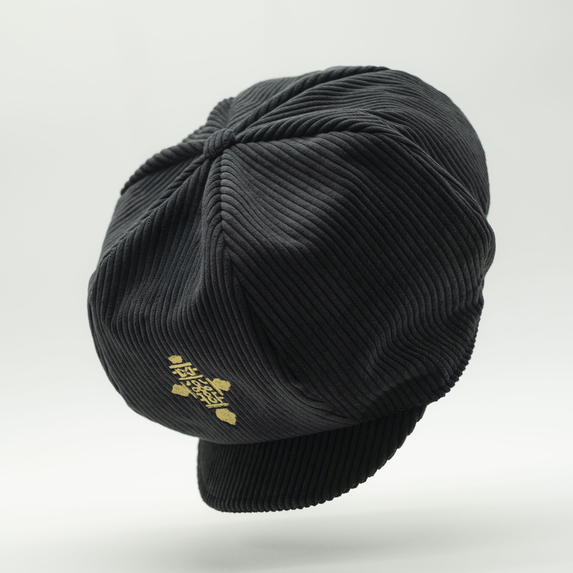 Anthracite rasta crown for dreadlocks with golden Ethiopian cross embroidered