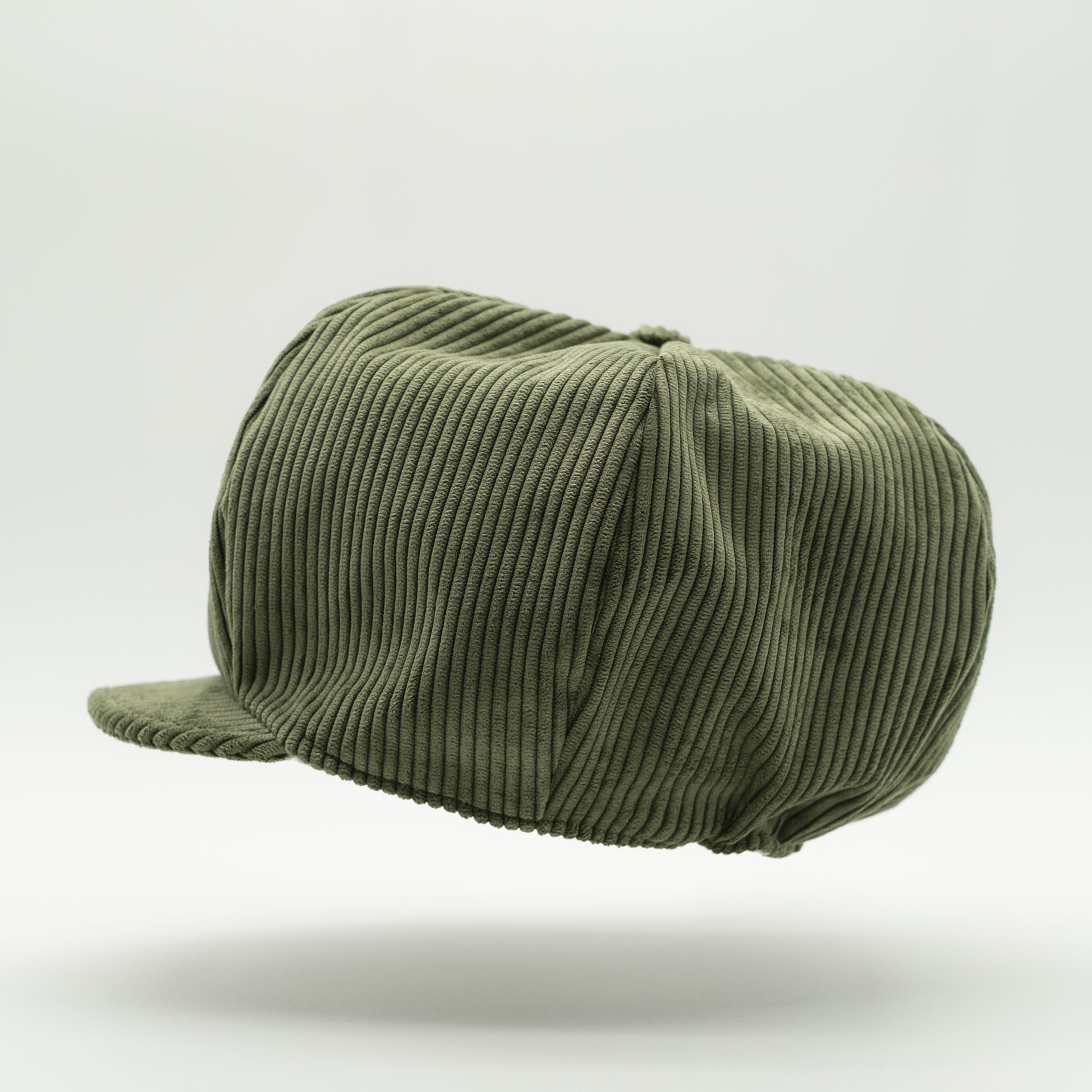 Khaki corduroy rasta hat for dreads with gold Ankh embroidery