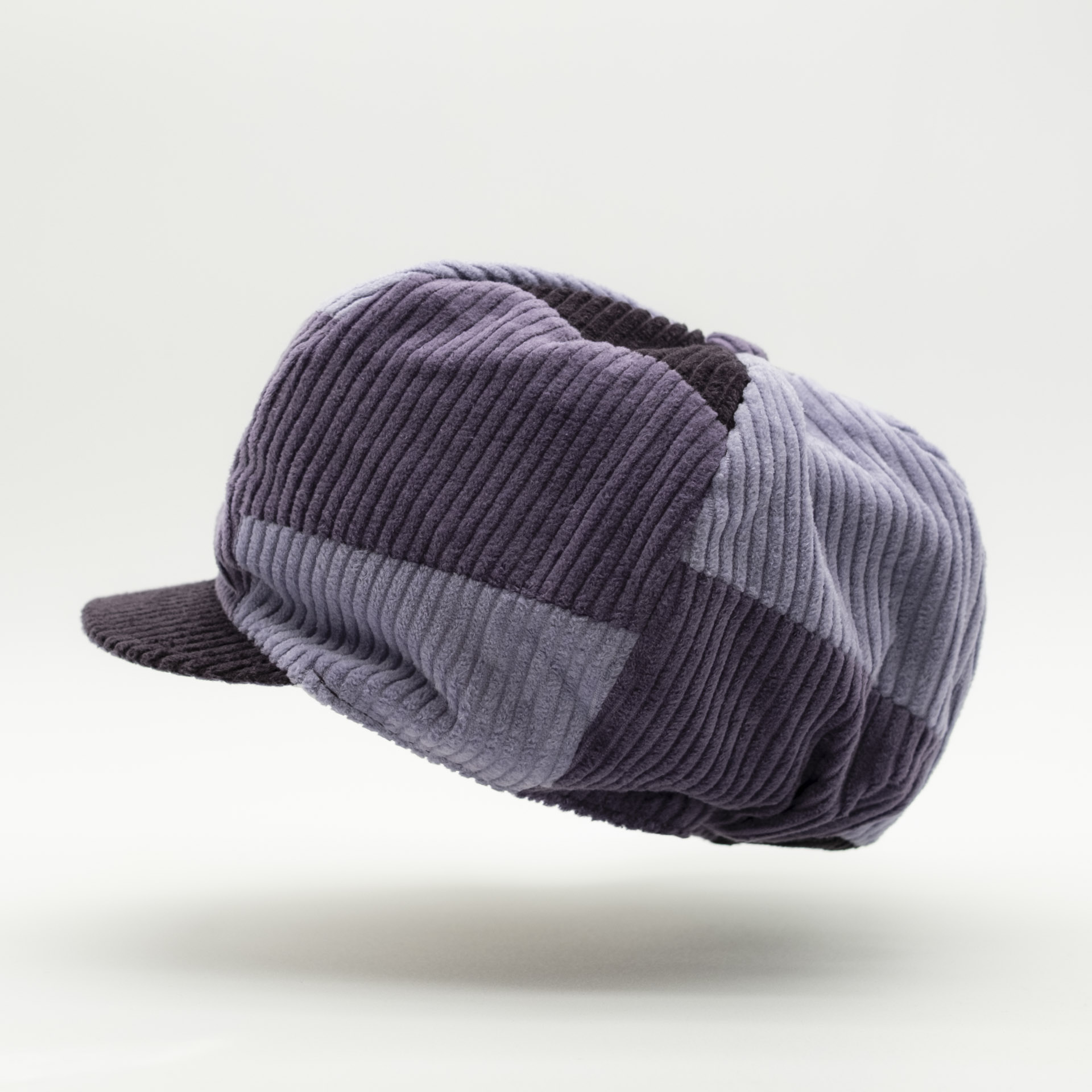 Lavender Fields Signature purple corduroy rasta hat for dreadlocks with golden embroidery