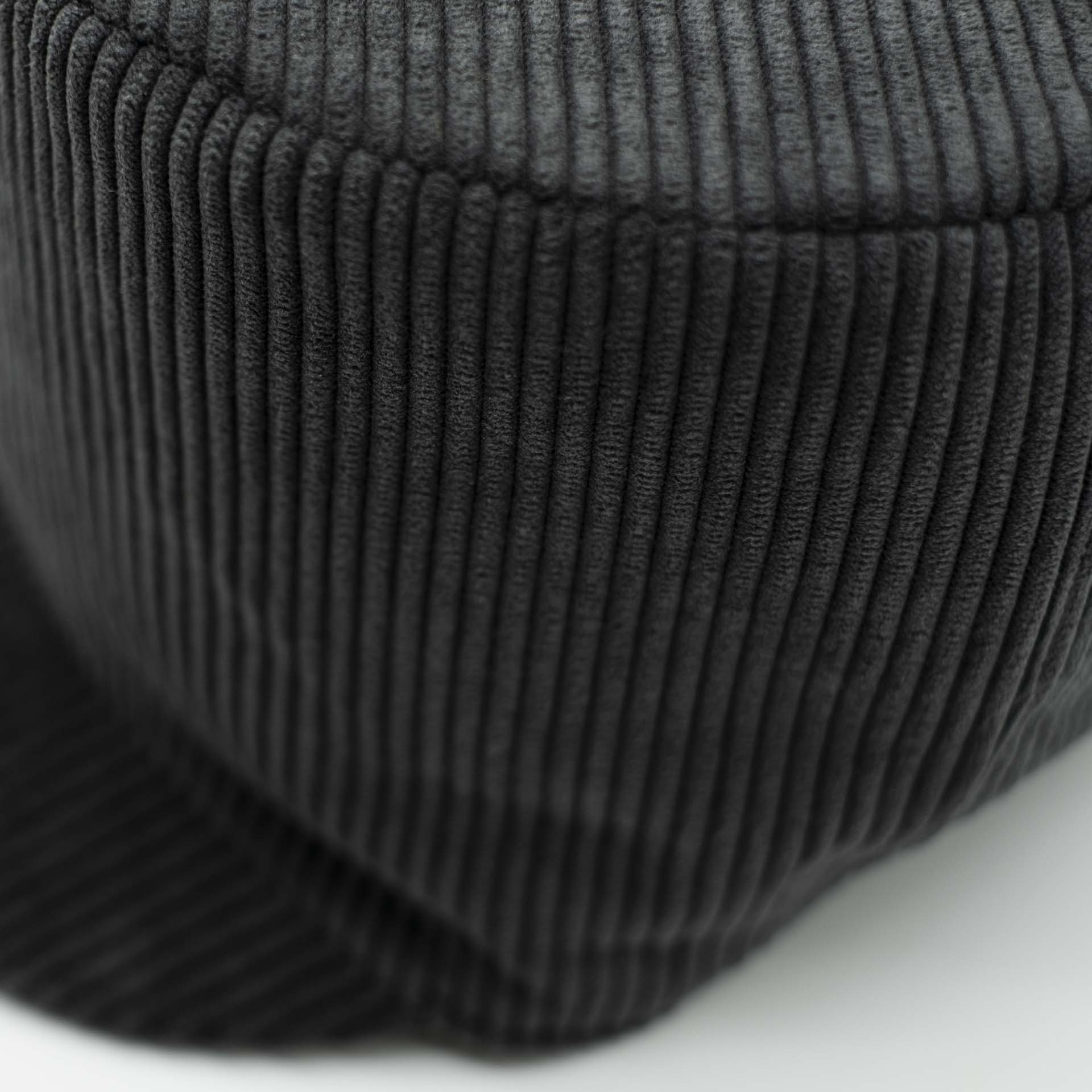 Rasta hat for dreadlocks in anthracite gray corduroy and black lining