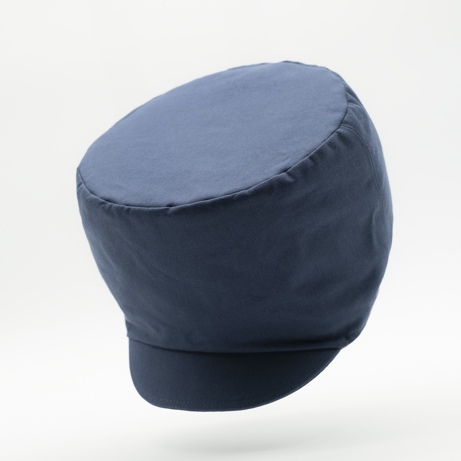 Chapeau Rasta bleu denim avec visière pour dreadlocks et doublure blanche