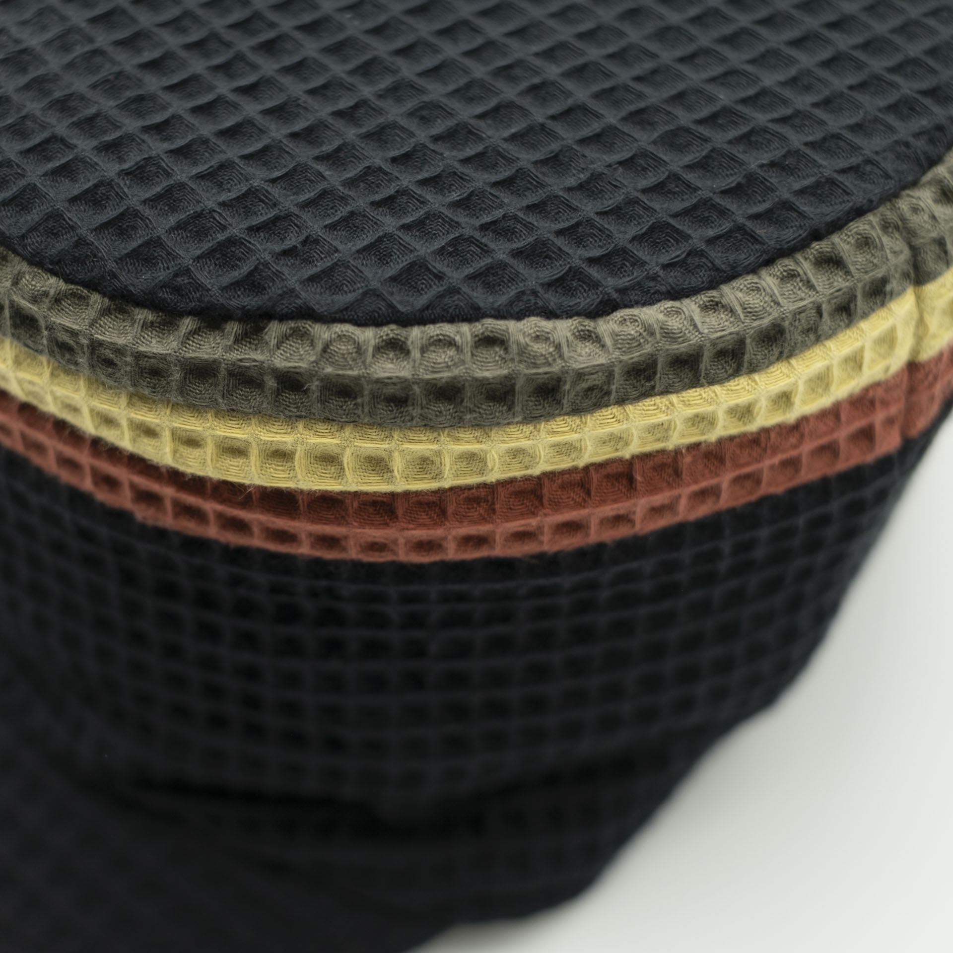 black rasta dreadlocks hat in waffle cotton with red gold green crown