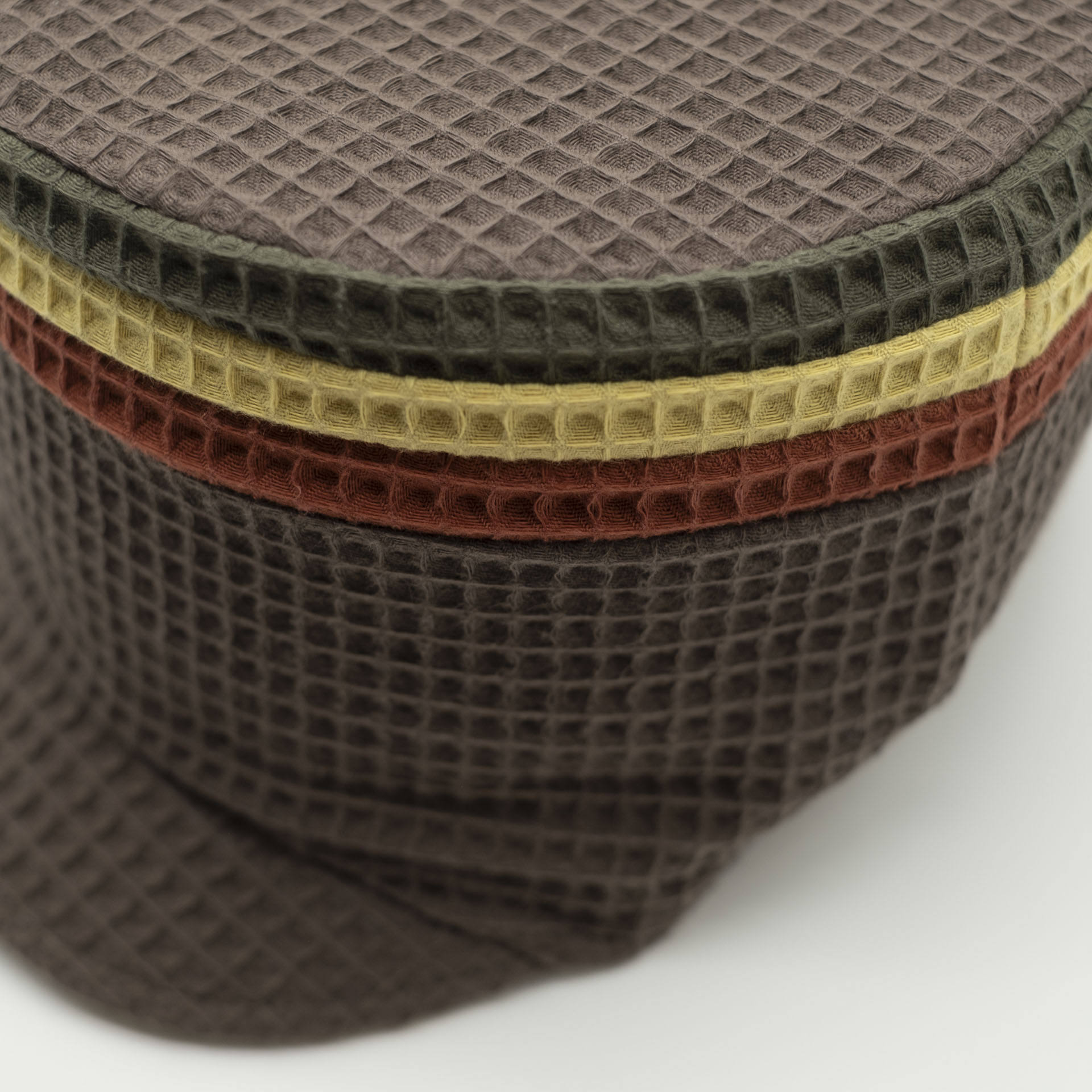 brown rasta dreadlocks hat in waffle cotton with red gold green crown