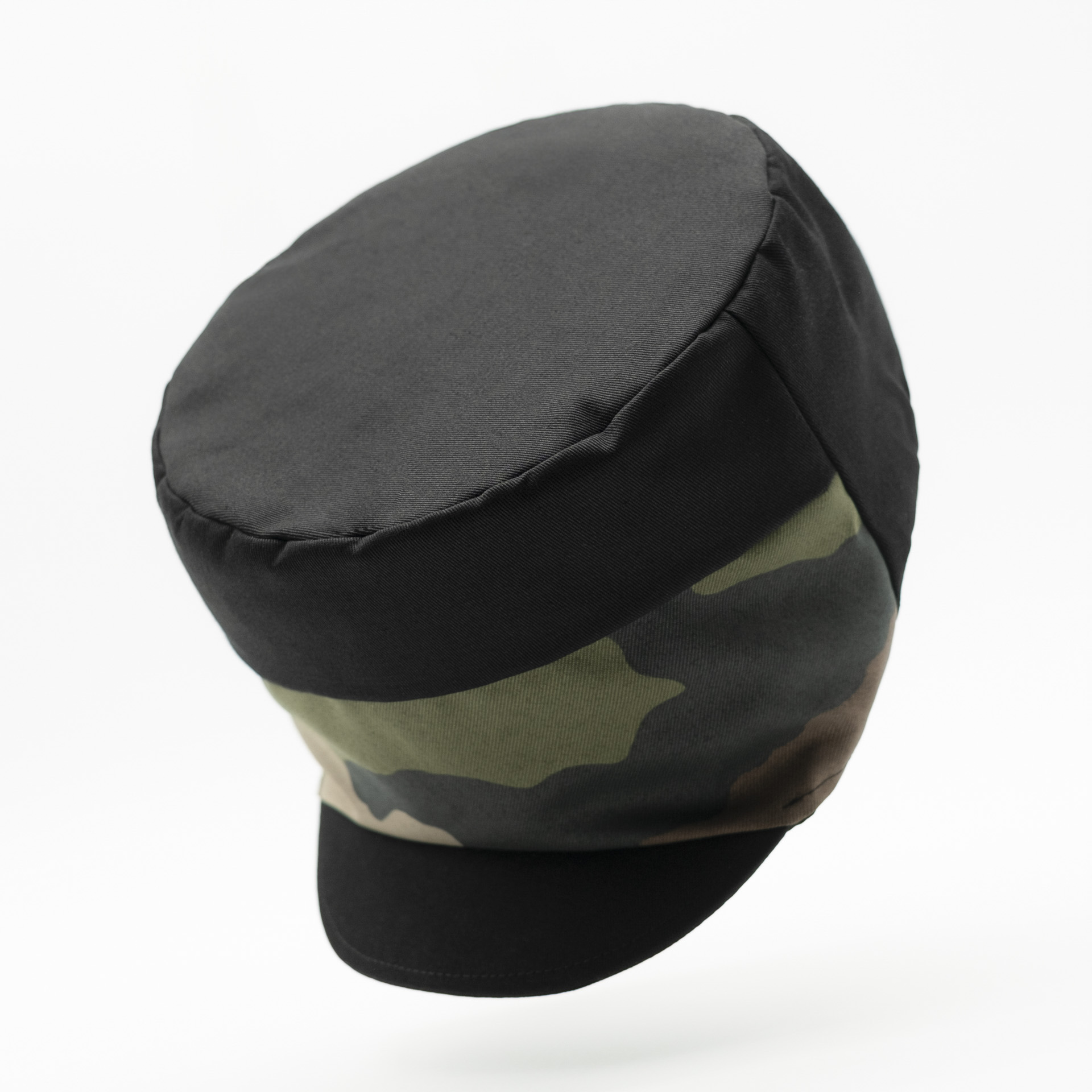 Chapeau Rasta pour dreadlocks noir et camouflage militaire doublure noir