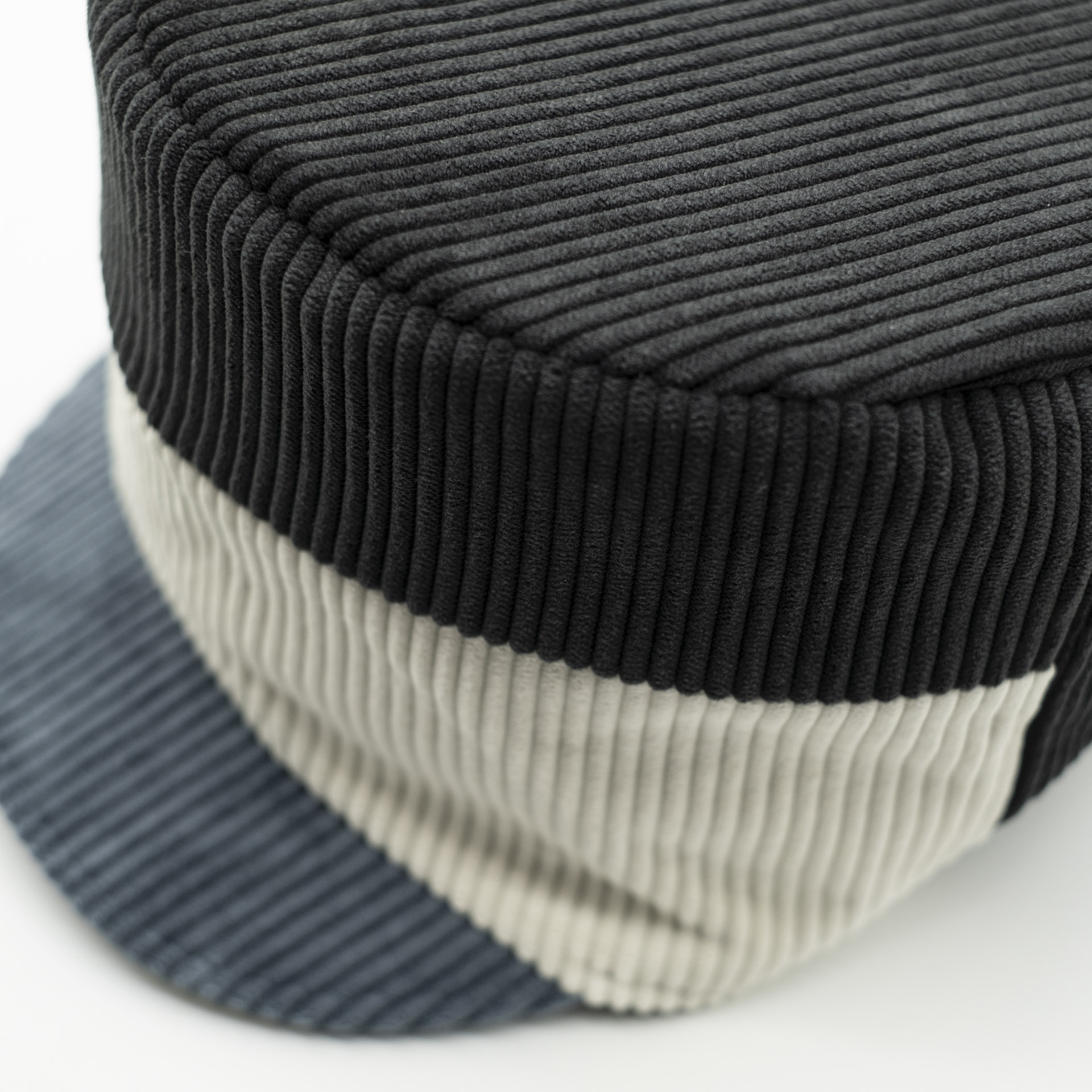 Corduroy black and white Rasta hat tam for dread blue visor