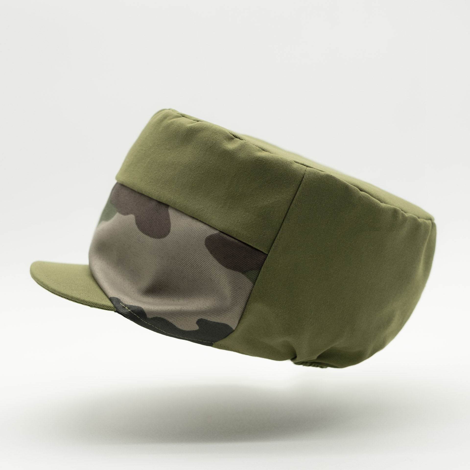 Rasta hat dreadlocks cap green khaki with camo front panel