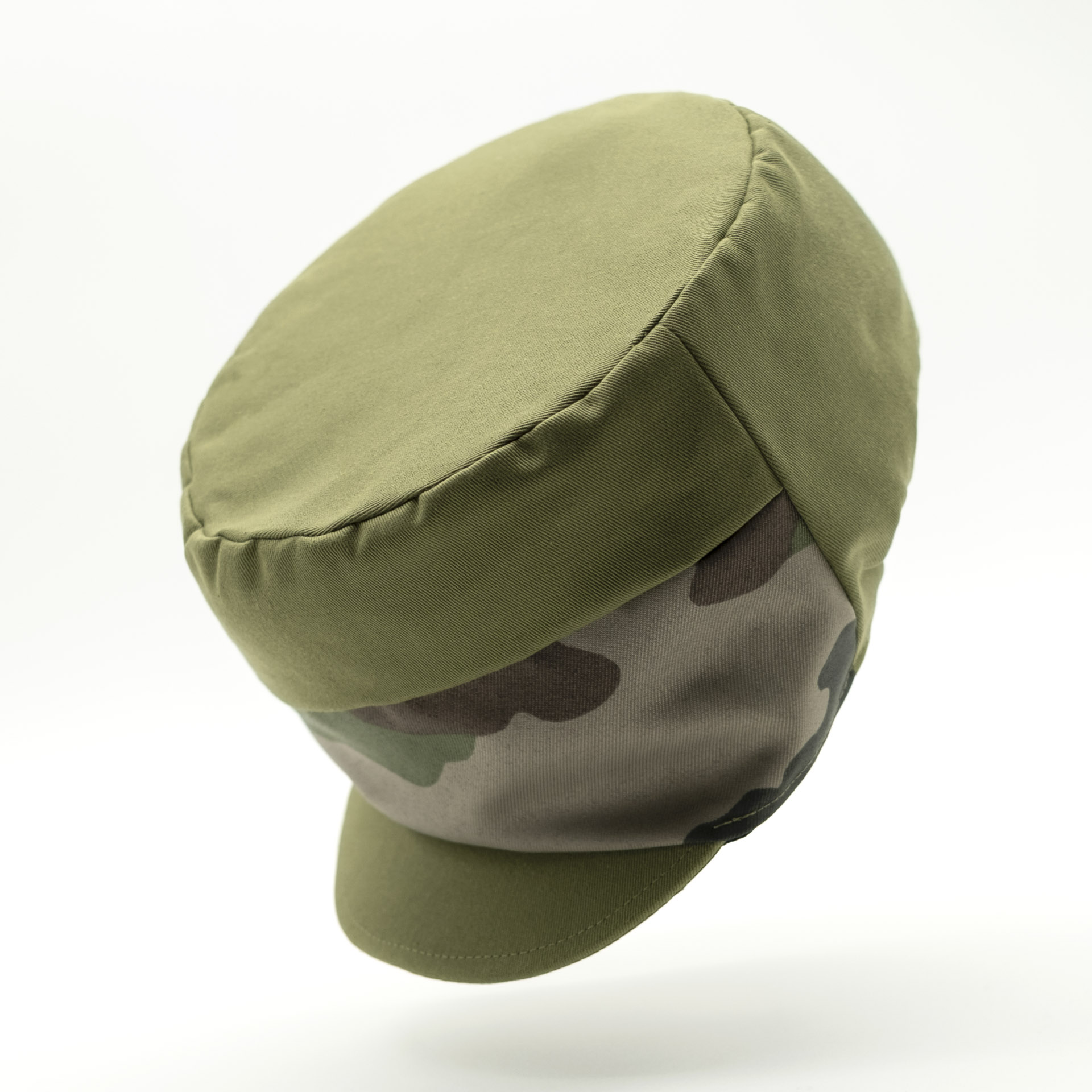 Rasta hat dreadlocks cap green khaki with camo front panel