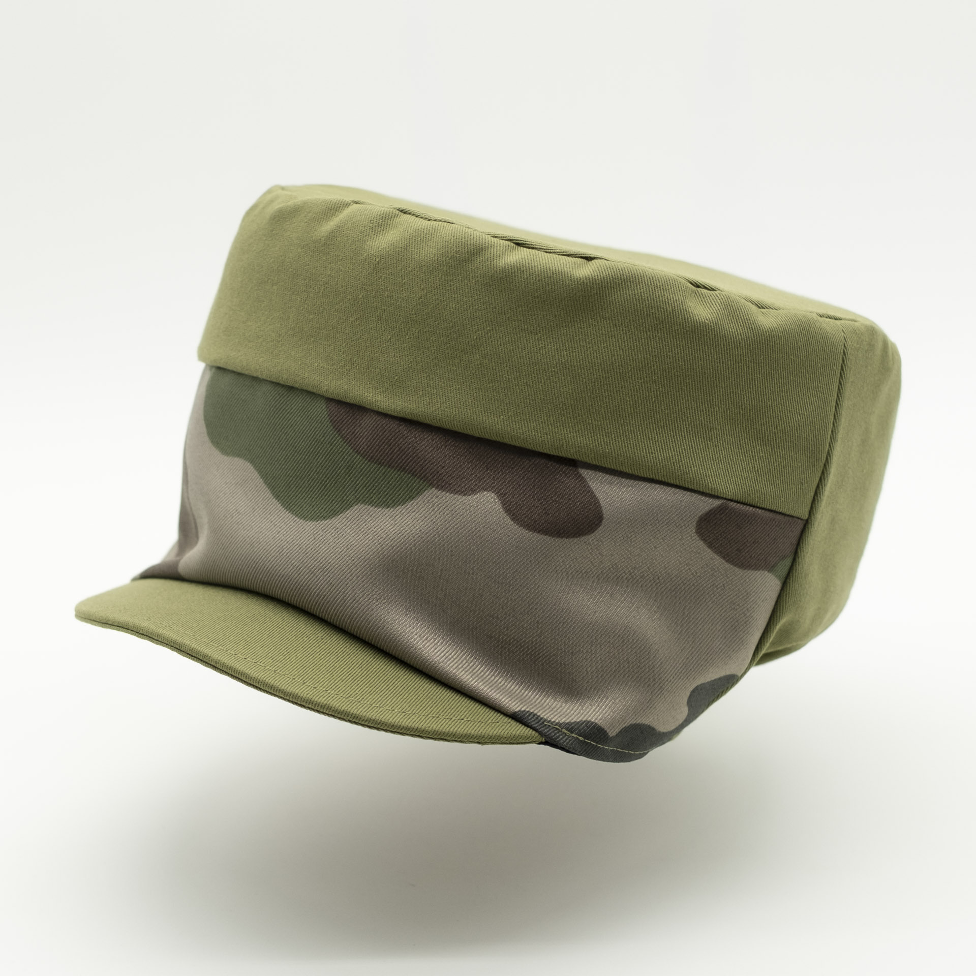 Rasta hat dreadlocks cap green khaki with camo front panel