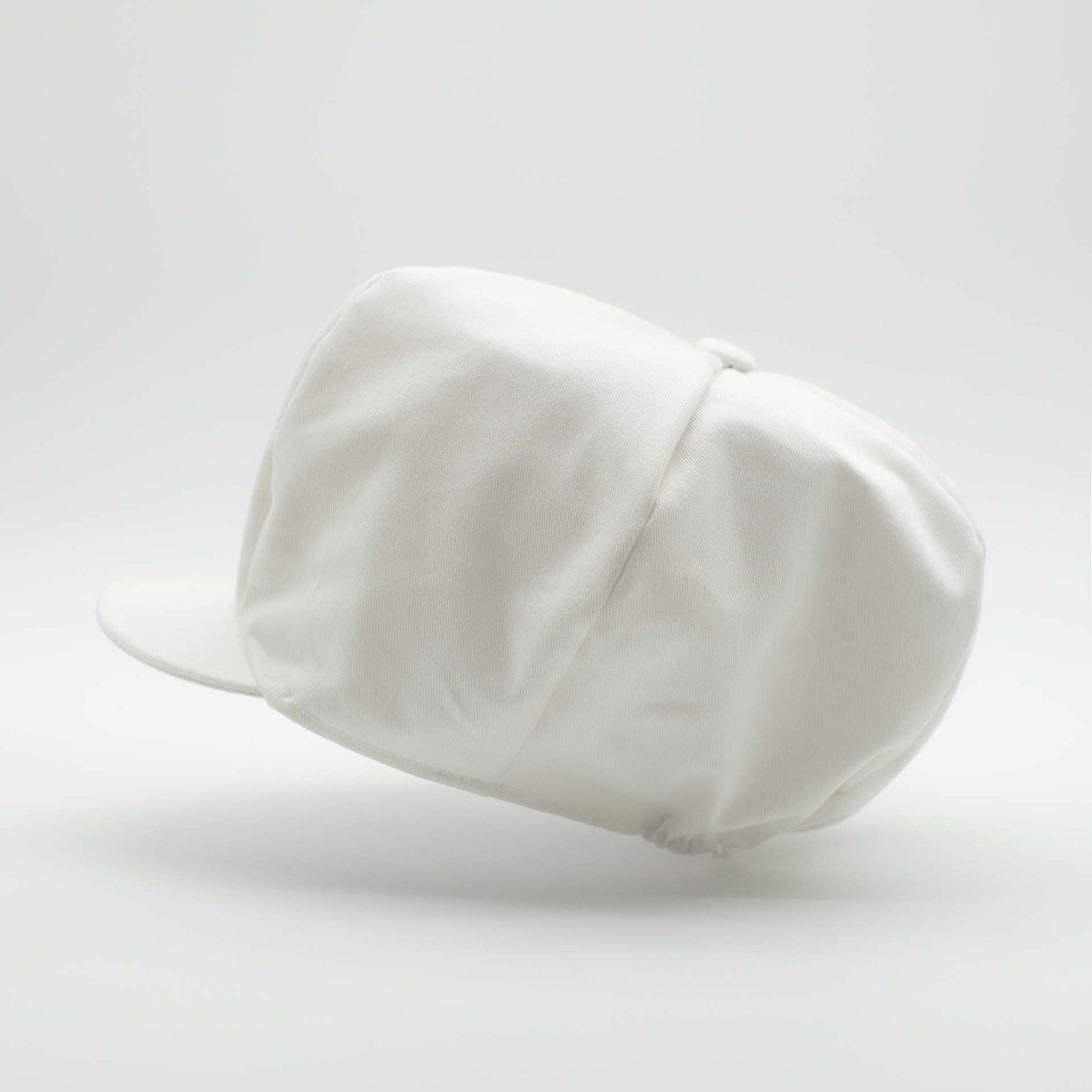 Rasta newsboy cap with visor for dreadlocks in white cotton and white lining