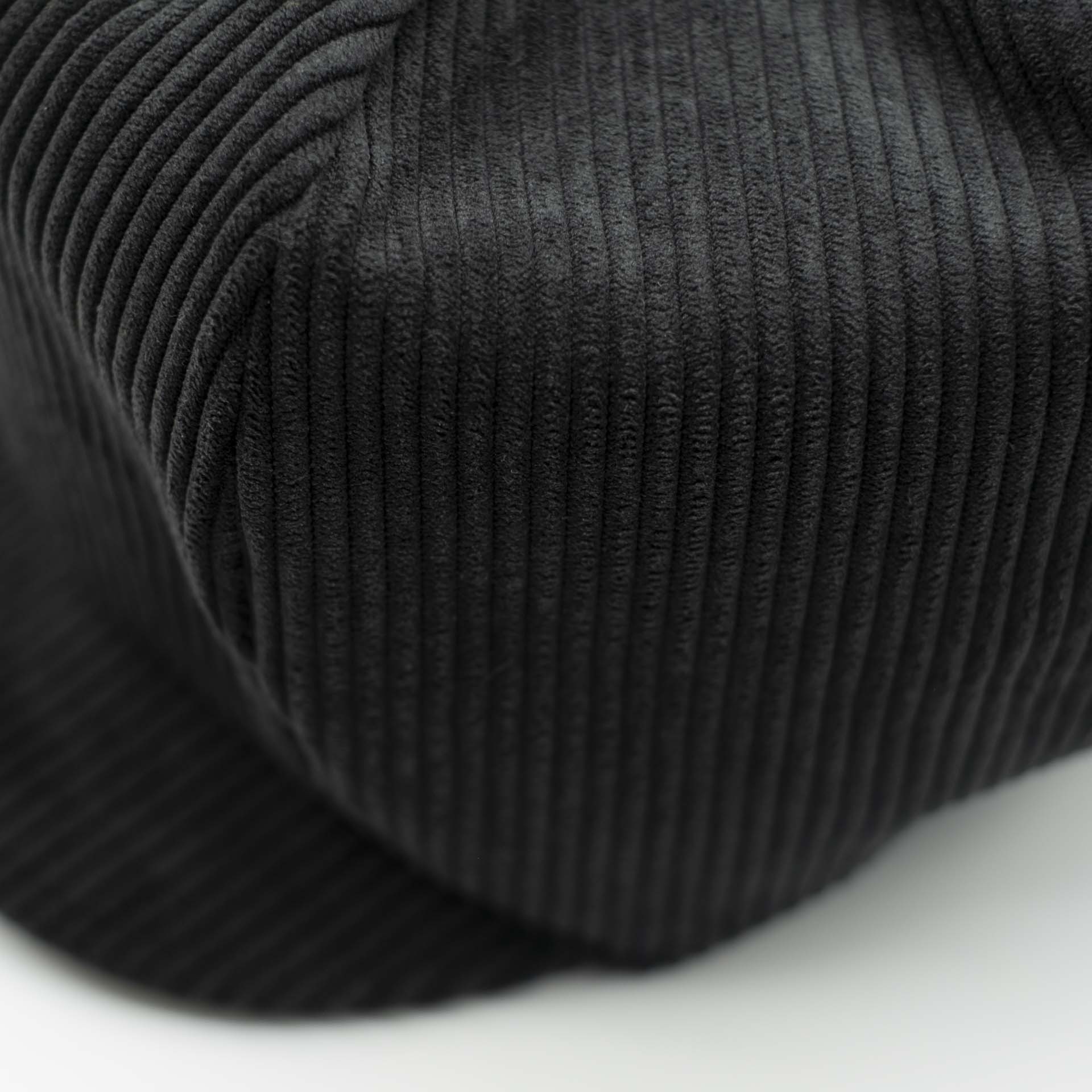 Rasta newsboy cap with visor for dreadlocks in anthracite gray corduroy and black lining