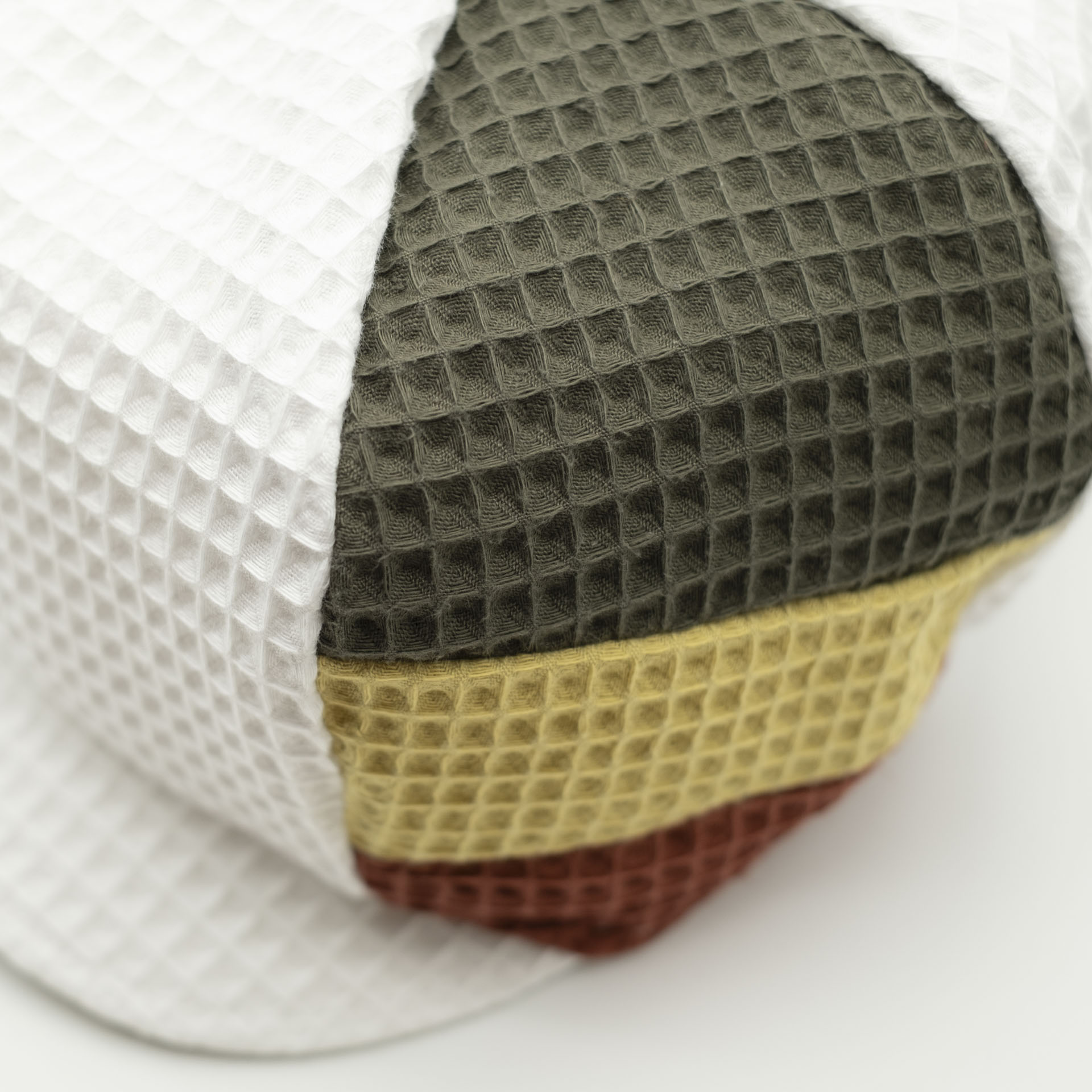 white rasta dreadlocks hat in waffle cotton ethiopian flag