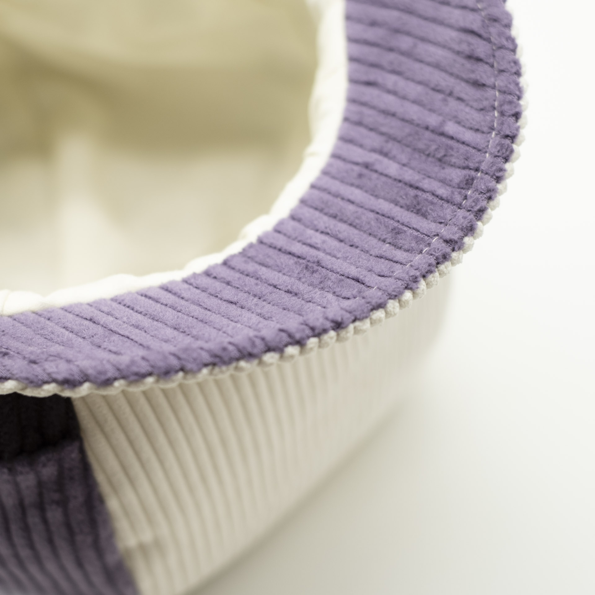 Rasta hat for dreads, with visor, cream corduroy and 3 shades of purple