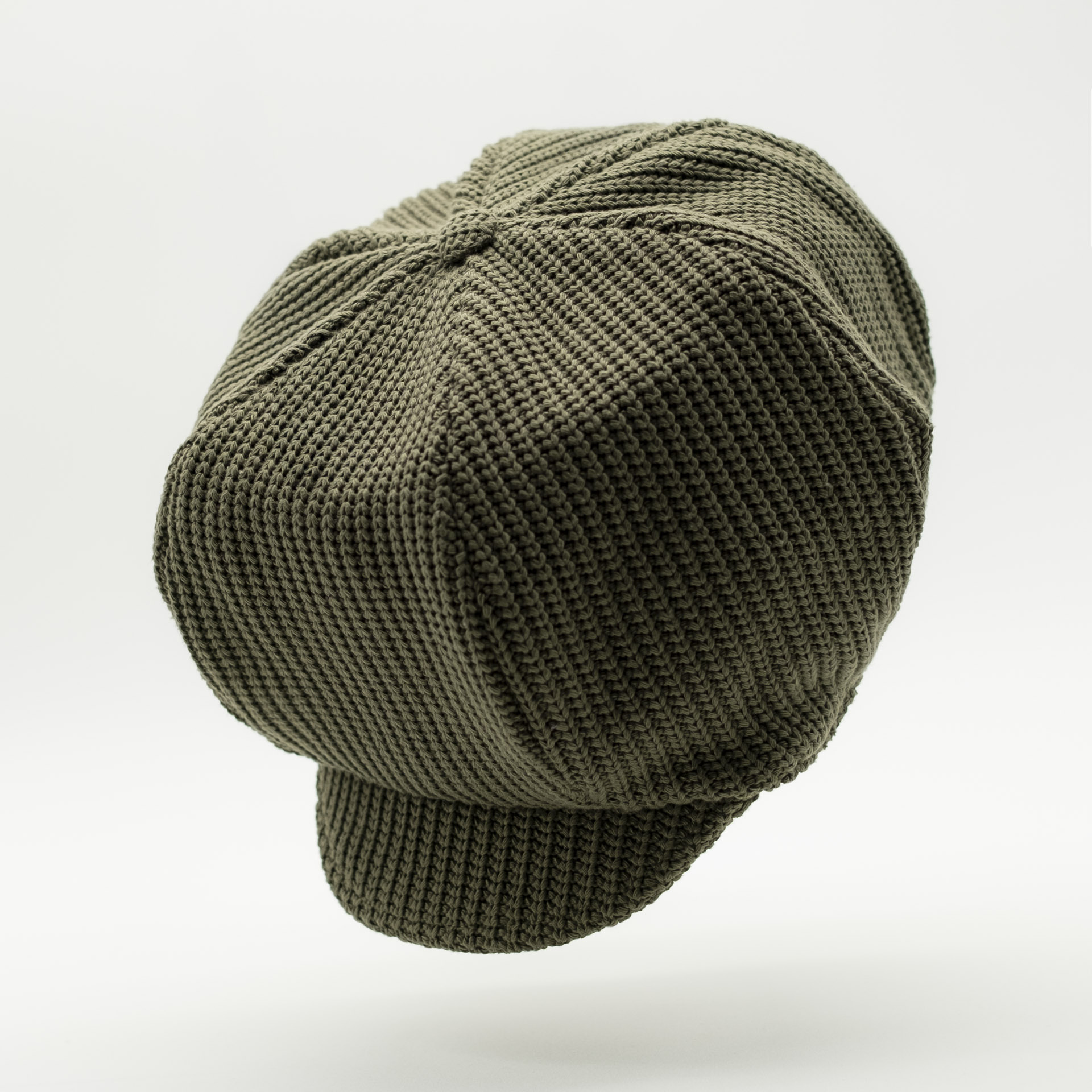 Dreadlock hat, rasta cap, with visor, khaki wool