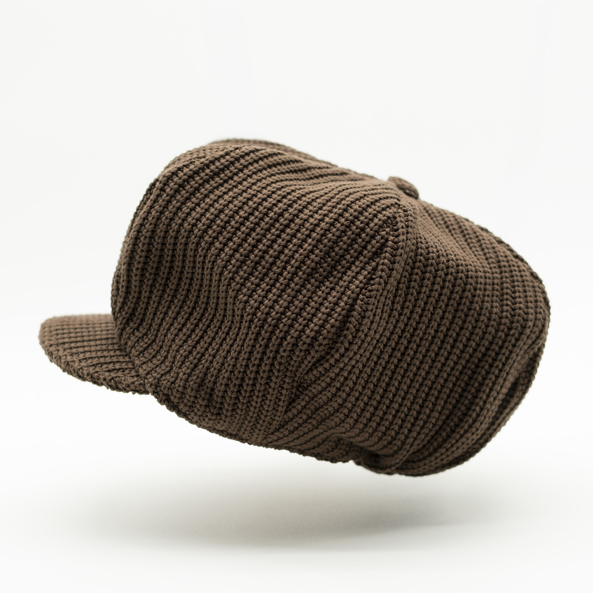 Rasta hat for dreads, with visor, brown wool