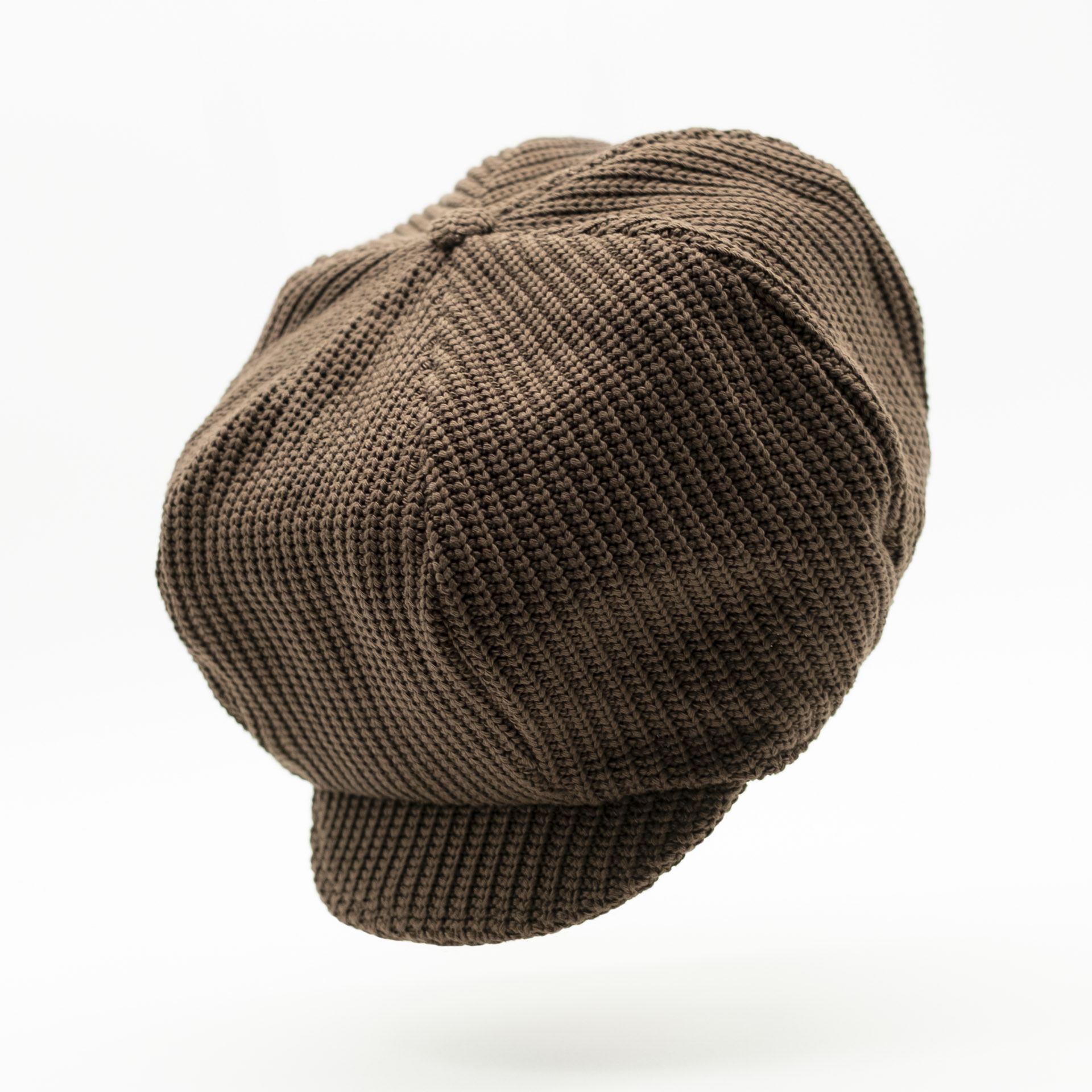 Rasta hat for dreads, with visor, brown wool