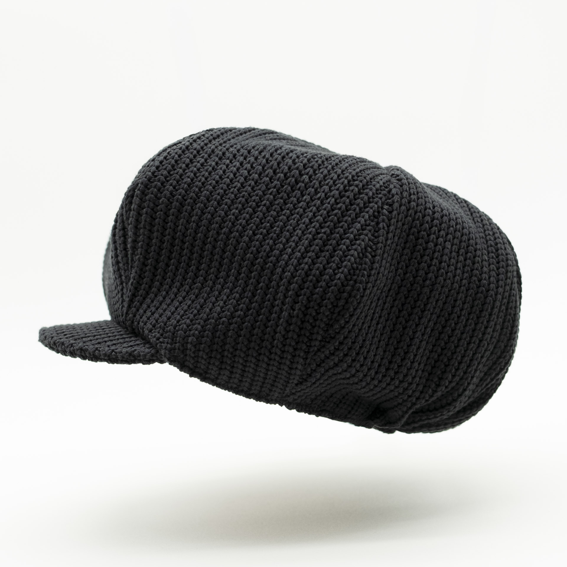 Rasta hat for dreads, with visor, black wool
